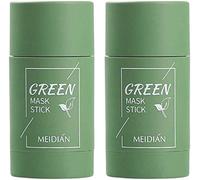 2 x Purifying Clay Facial Mask Stick Green Tea Purifying Clay Facial Mask Stick Deep Cleansing Oil Control Anti-Acne Solid Mask, Eggplant Hydrating Blackhead Remover Facial Mask Repair and Shrink Pore