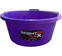 2 X Purple Mighty flex Shallow Feeder Bucket 15 Litre Durable & Reusable Wide Open Top with Strong Handle For Livestock Feeding, Gardening, Mixing, Cleaning Farm, Stable