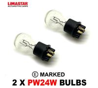2 x PW24W Clear 24w 12v Light Bulb WP3.3x14.5/3 Fog, Reverse, Parking, DRL