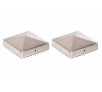 2 x Pyramid Post Caps 71 x 71 mm Stainless Steel