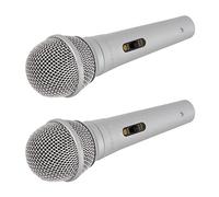 2 x QTX DM11s Silver Microphone Switched Handheld Vocal Mic