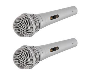 2 x QTX DM11s Silver Microphone Switched Handheld Vocal Mic