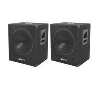 2 x QTX QT15SA 15" 600W Active Powered Subwoofer Bass Bin Speaker Pair