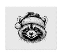 2 x 'Raccoon Wearing Santa Hat' Microfibre Lens/Glasses Cleaning Cloths (LC00030916)