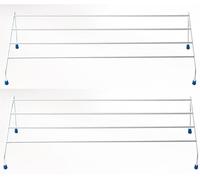 2 x Radiator Rack 4 Bar Tier Airer Dryer Towel Holder Rail White Clothes Bathroom