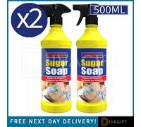 2 x RAPIDE SUGAR SOAP TRIGGER SPRAY 500ML CLEANING SURFACES GREASE DIRT & STAINS