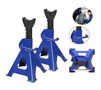 2 x Ratcheting Axle Stand, 3 Ton Heavy Duty Axle Jack Stands, Height Adjustable, Metal Steel Car Caravan Van Vehicle Stand Lifting Tool
