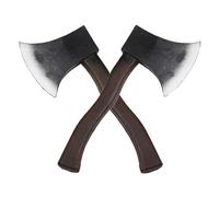 2 x Realistic Small Axe Toy Hatchet Prop Weapon 26cm Halloween Lumberjack Fancy Dress 2 Pack