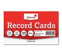 2 X Record Cards 5x3" - Lined with Headline, 100 Cards per Pack. Ref 553W (127 x 76mm)