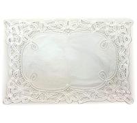 2 x Rectangle 30 x 45cm (11 x 17") Batten Lace Table/Place mats in White 100% Cotton (11405)