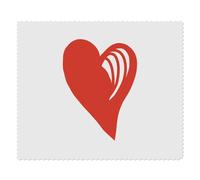 2 x 'Red and white heart. ' Microfibre Lens/Glasses Cleaning Cloths (LC00020676)