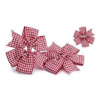 2 x Red Gingham Check Hair Bows Hair Clips Ideal for Matching BTS Back to School Summer Dress's Uniform
