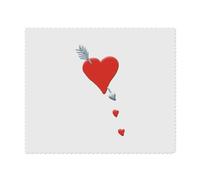 2 x 'Red Heart and Silver Arrow' Microfibre Lens/Glasses Cleaning Cloths (LC00024498)