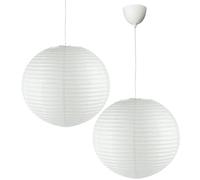2 x Regolit Pendant Lamp Shade 40cm (16inch)Diameter Round Lantern Hanging White Paper Lampshade Ceiling Light Lampshade for Hallways, Bedrooms, Living Rooms, Weddings, Parties, Events & Celebrations