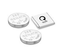 Bundle of 2 x Renata 399 Watch Battery 1.55v SR927W + Quzo Belgian Chocolate - Official Renata Watch Batteries