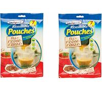 2 x Resealable Pouches Pack of 7 Fill It, Fridge It, Freeze It