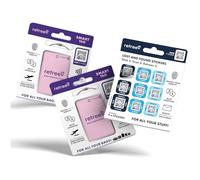 2 x retreev™ Smart Luggage Tags and 9 x Smart Stickers: Secure Retrieval, Identity Protection | Easy Setup | Supported by Airlines & Airports Worldwide - 2 x Tags and Stickers Combo Pack - Pink