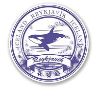 2 x Reykjavik Iceland Sticker Car Bike Bike Laptop Decal Travel Luggage #4222 (10cm x 10cm)