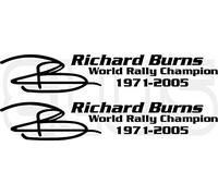 2 x Richard Burns Tribute Rally WRC Car Laptop Window Sticker v2 Decal by Ellis Graphix (Red)