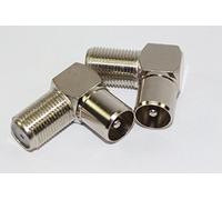 2 x Right Angled 90 Degree F Connector Female Socket to Coax TV Male Aerial Plug