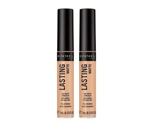 2 x Rimmel Lasting Matte Concealer Full Coverage - 020 Classic Beige