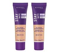 2 x Rimmel London Stay Matte Liquid Mousse Foundation 30ml - 200 Soft Beige