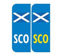 2 x Road Legal Car Number plate Stickers - Scotland Scottish Flag Car Registration Number Plate Self-Adhesive Vinyl for Road Vehicle Car, Van, Lorry, Motorbike