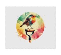 2 x 'Robin on a Garden Spade' Microfibre Lens/Glasses Cleaning Cloths (LC00027685)