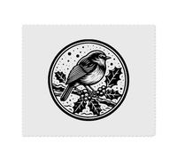 2 x 'Robin With Holly Berries' Microfibre Lens/Glasses Cleaning Cloths (LC00027774)