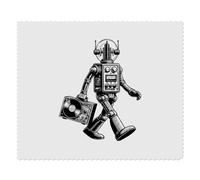 2 x 'Robot with Record Deck' Microfibre Lens/Glasses Cleaning Cloths (LC00026052)