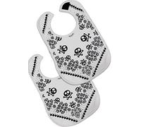 2 x Rock Star Baby Bibs | Rock Music Baby Bib Pack for Boys or Girls [2 Pack, 0-3 yrs] Baby Shower, Unisex or Twin Baby Gifts | New Baby Gift | BABY MOO'S UK (2 White Bibs)