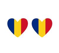 2 x Romania Flag Heart Temporary Tattoo Romanian Team support body art