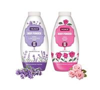 2 x Rose & Lavender Scented Body Powder - Fresh Fragranced - Moisture Absorbing Body Powder for Smooth Soft Skin - 250g