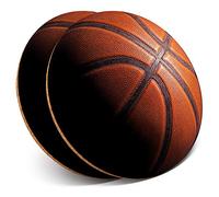 2 x Round Coasters - Basketball Sports Ball - Cork Backed Home Kitchen Accessory Tea Coffee Mug Mat #3083