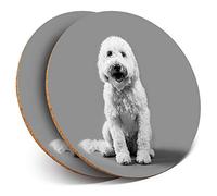 2 x Round Coasters - Old English Sheepdog - Cork Backed Home Kitchen Accessory Tea Coffee Mug Mat #36464