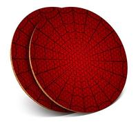 2 x Round Coasters - Red Spider Web Man Superhero Kids Teen - Cork Backed Home Kitchen Accessory Tea Coffee Mug Mat #24241