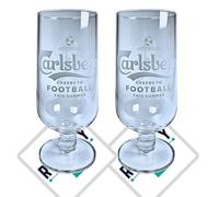 2 x Roxley Carlsberg Pilsner Nucleated Pint Glass Glasses X2 | Lager Beer