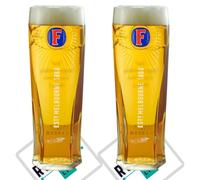 2 x Roxley Fosters Nucleated Lager Beer 20oz Pint Glass Glasses