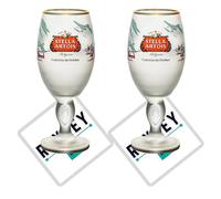 2 x Roxley Frosted Stella Winter Lager Half 33cl Pint Glass | 33cl Stella Glasses |