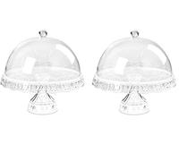 2 x Rsw Cake Stand with Dome Cover 27cm