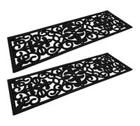 2 x Rubber Stair Mats Cast Look 75 x 25 cm