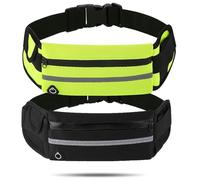 2 x running belt, mobile phone case, jogging, running belt, mobile phone, two sports belts, suitable for running and fitness, dimensions 21 x 10 cm, green and black.