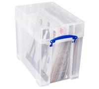 """Really Useful Plastic Storage Box 19 Litre with XL Lid Clear - Secure, Transparent, and Stackable Storage Solution for 12"""" Files (?39.5 x 33 x 25.5 cm) Pack of 2"""