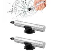 2 x Safepro X Emergency Tool,Window Glass Breaker with Emergency Seat Belt Cutter, Car Emergency Hammer with 2 Test Glass and 2 holders, Car Windscreen Breaker, Escape Safety Hammer for All Vehicles