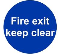 2 x safety sign - Fire Exit Keep Clear - self adhesive weather proof vinyl sticker label - 10cm x 10cm (MPN5064)