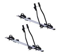 2 x Sagittar Bicycle Carrier + Roof Rack VDP EVO Steel Compatible with Audi A3 Sportback (8P) 5-Door 2004-2012