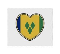 2 x 'Saint Vincent and the Grenadines Flag Heart' Microfibre Lens/Glasses Cleaning Cloths (LC00022390)