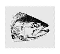 2 x 'Salmon Fish Head' Microfibre Lens/Glasses Cleaning Cloths (LC00032012)