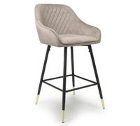 2 x Savanna Brushed Mink Velvet Bar Stool