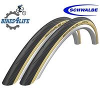 2 x Schwalbe Lugano 700 x 25c Amber/Tan Wall Bike Tyres